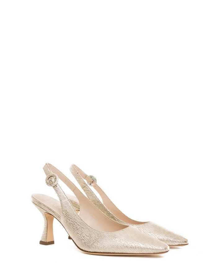 LELLA BALDI Slingback in pelle laminata