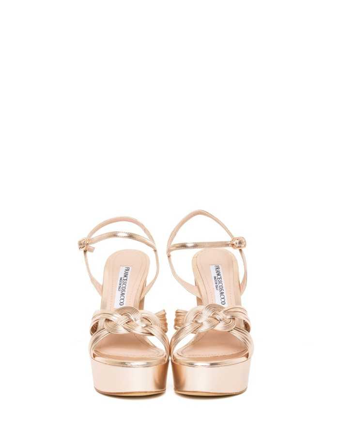 FRANCESCO SACCO Sandalo con plateau laminato