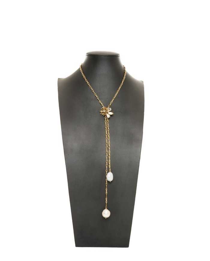 DUECI BIJOUX Collana lunga con doppia perla