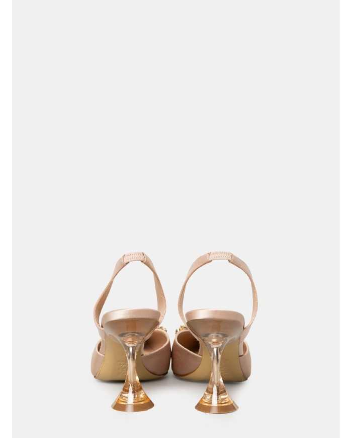 FRANCESCO SACCO Sandalo in raso con fibbia gioiello