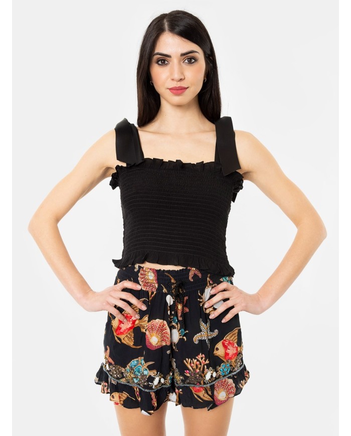 MIRIAM STELLA Top arricciato nastri