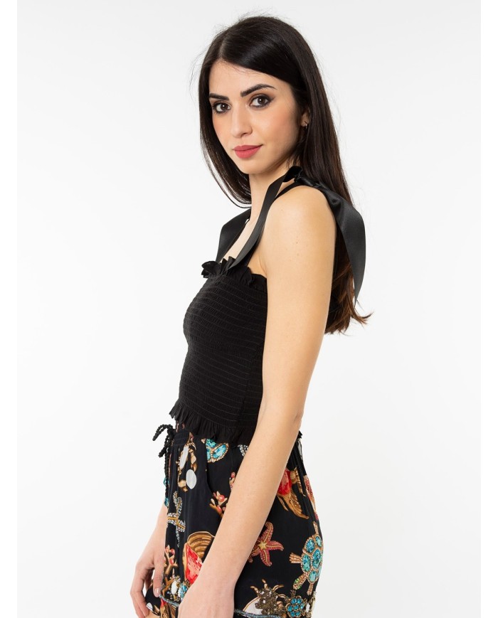 MIRIAM STELLA Top arricciato nastri