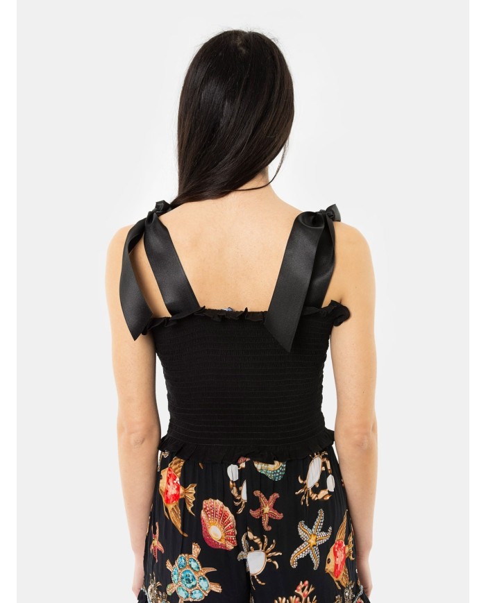 MIRIAM STELLA Top arricciato nastri