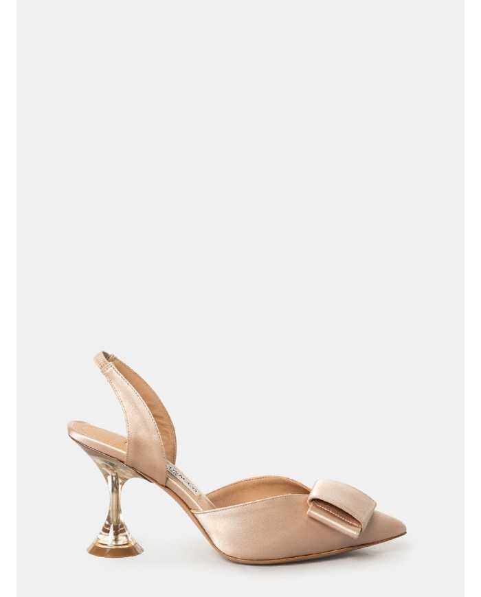 FRANCESCO SACCO Sandalo in raso con fiocco