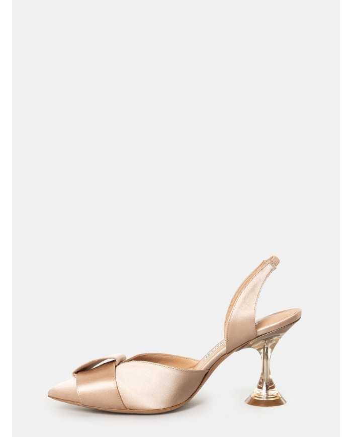 FRANCESCO SACCO Sandalo in raso con fiocco