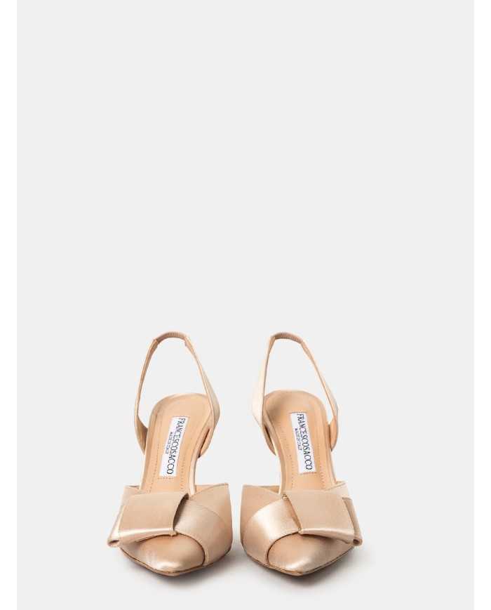 FRANCESCO SACCO Sandalo in raso con fiocco