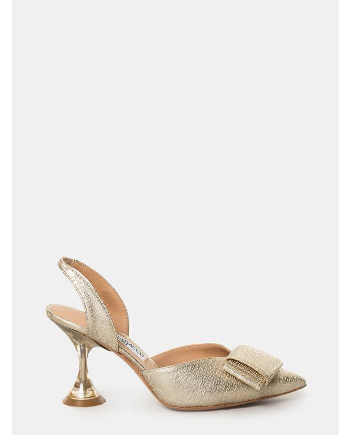 FRANCESCO SACCO Sandalo in pelle saffiano con fiocco