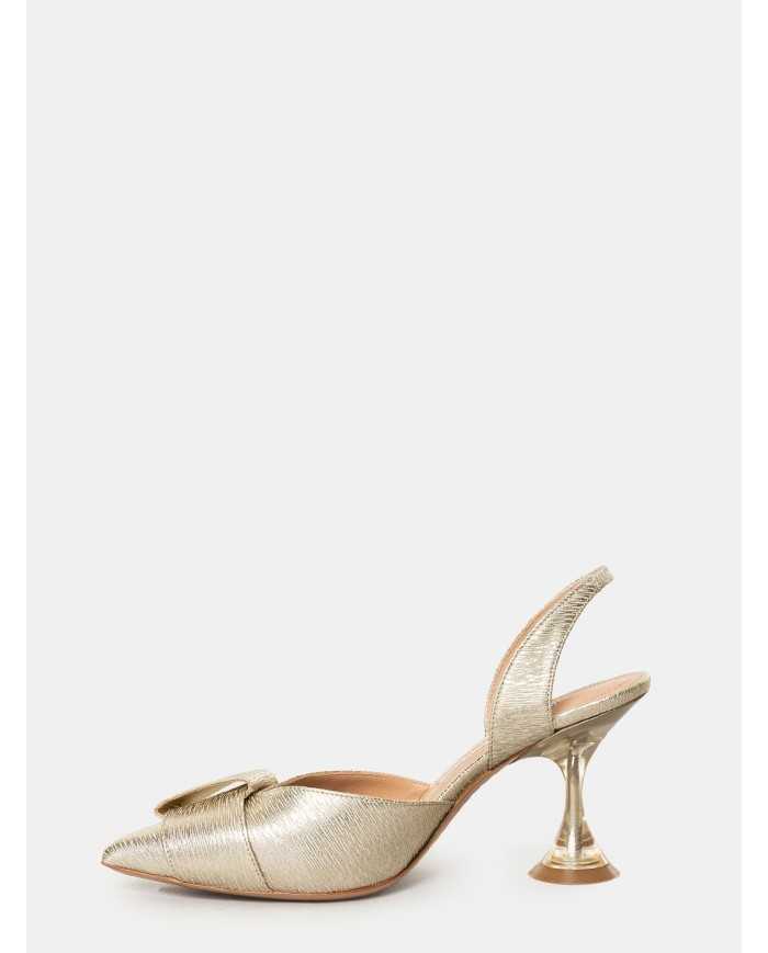 FRANCESCO SACCO Sandalo in pelle saffiano con fiocco