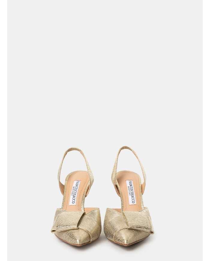 FRANCESCO SACCO Sandalo in pelle saffiano con fiocco