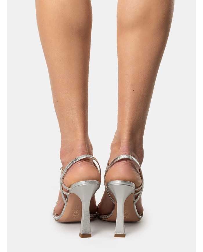 FRANCESCO SACCO Sandalo laminato con pietre