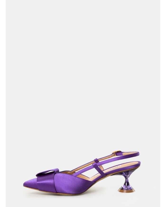 FRANCESCO SACCO Sandalo slingback in raso