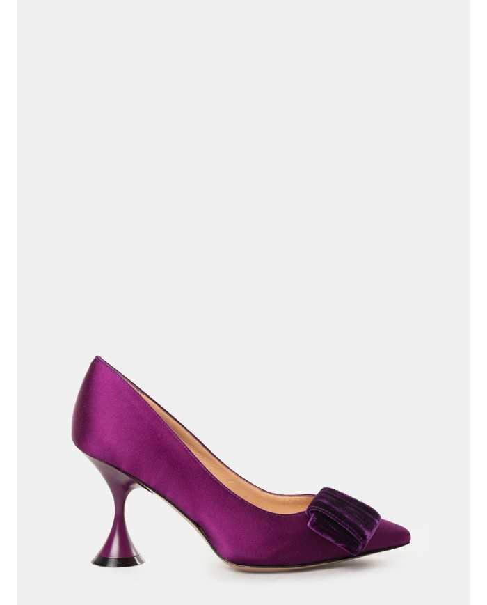 FRANCESCO SACCO Decolletè in raso con fiocco velluto