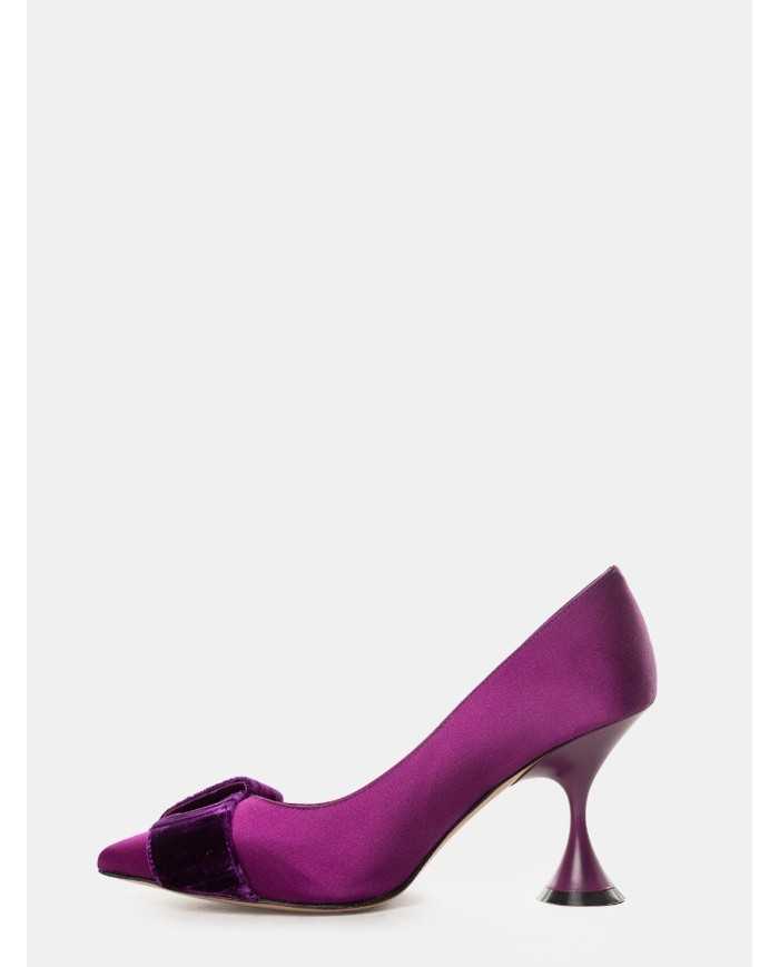 FRANCESCO SACCO Decolletè in raso con fiocco velluto