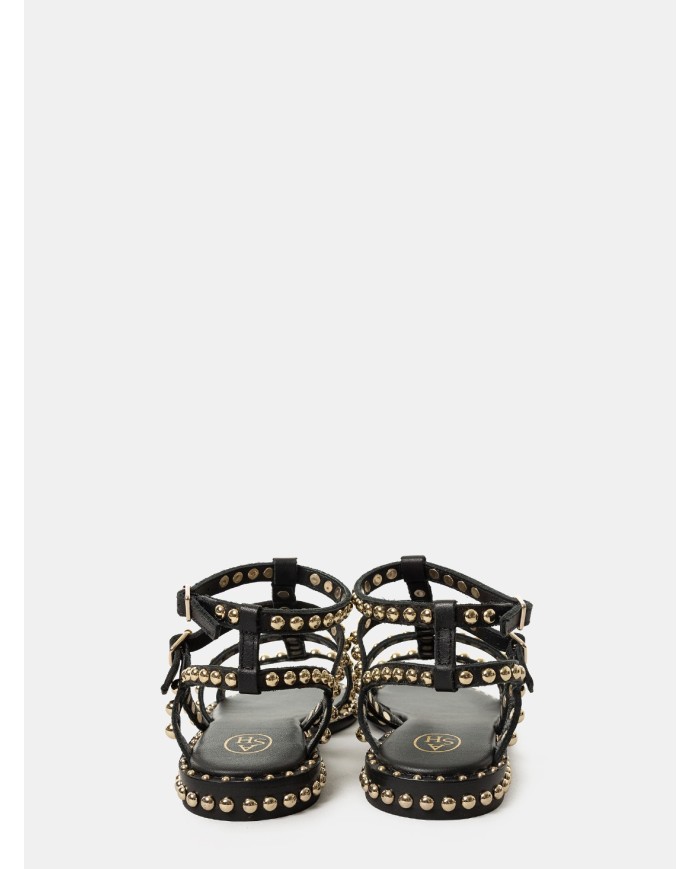 ASH PRECIOUS Sandalo flat borchie oro