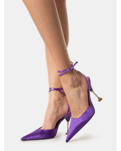 LELLA BALDI Sandalo slingback in raso
