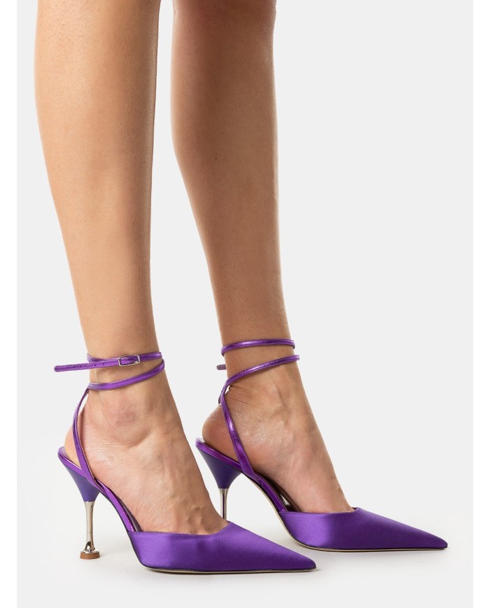 LELLA BALDI Sandalo slingback in raso