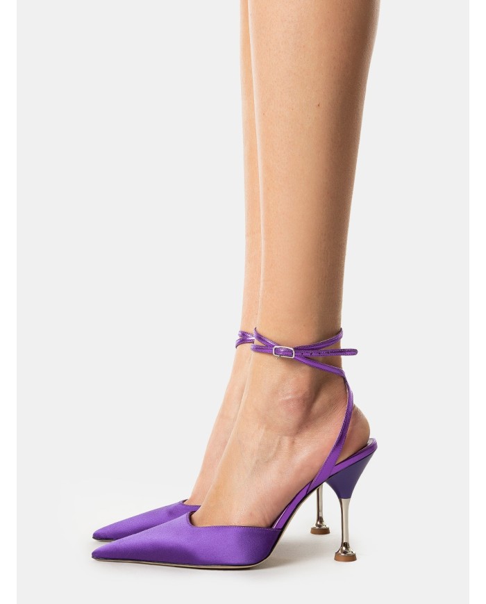 LELLA BALDI Sandalo slingback in raso