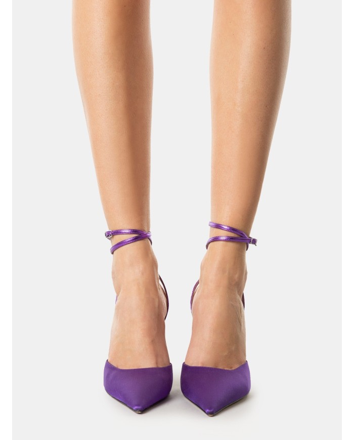LELLA BALDI Sandalo slingback in raso