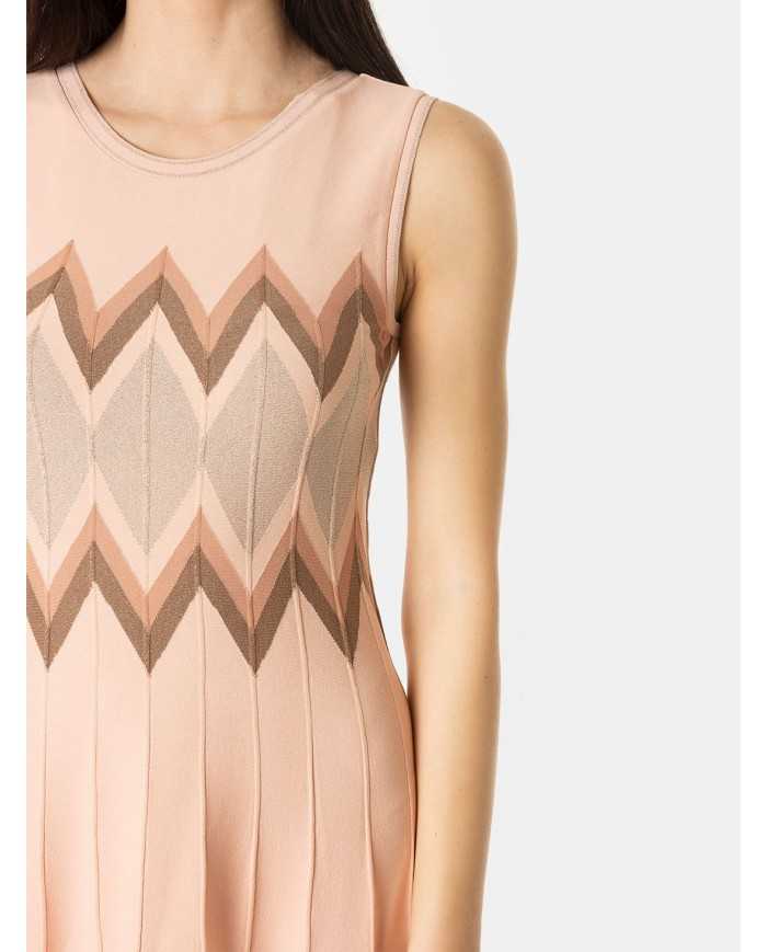 D.EXTERIOR Abito lungo intarsio rombi