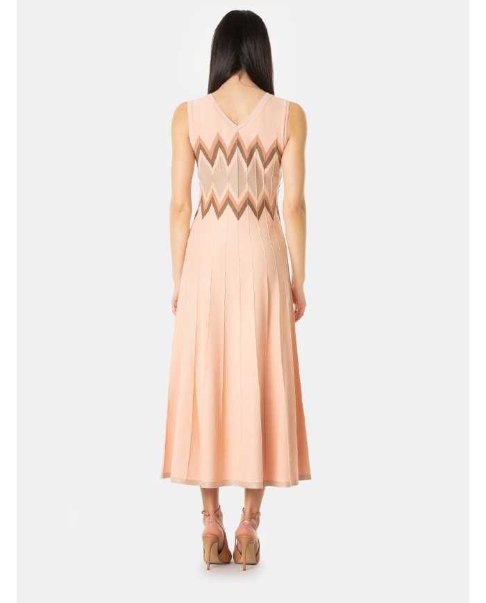 D.EXTERIOR Abito lungo intarsio rombi