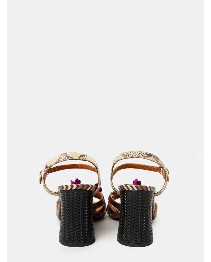 CHIE MIHARA Sandalo in pitone con fiore