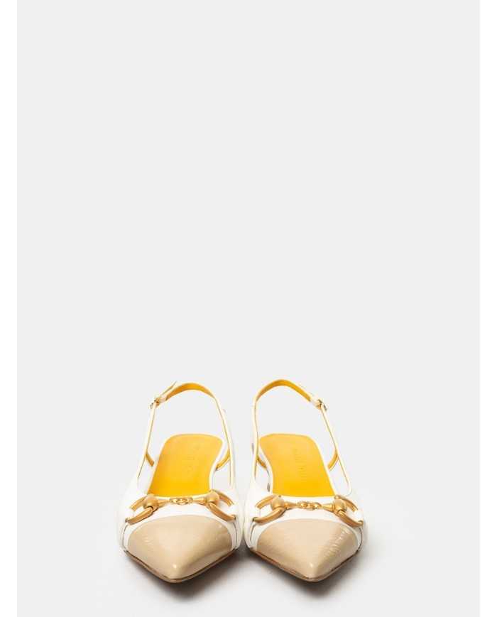 mara bini Sandalo slingaback in pelle