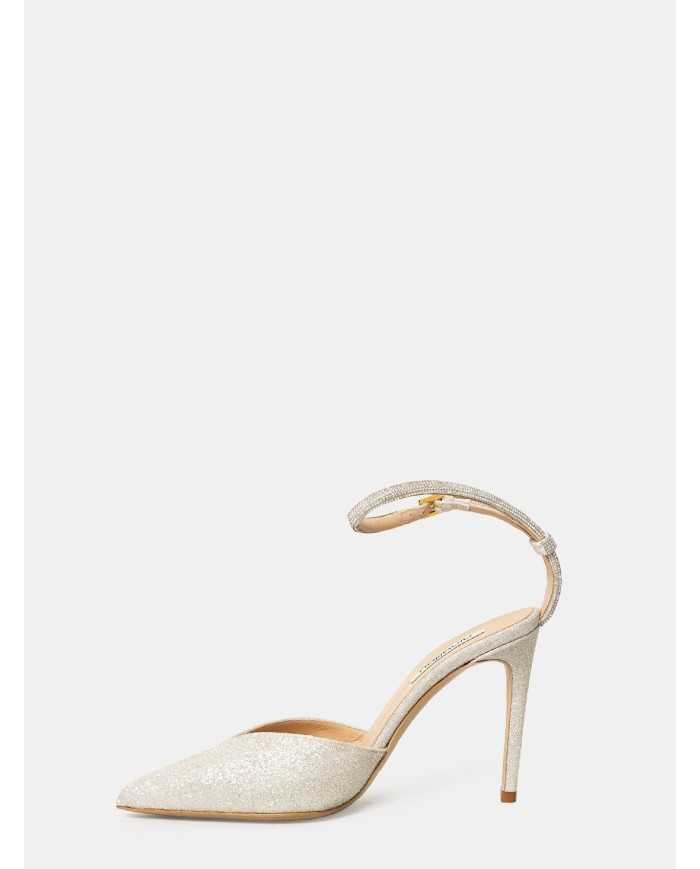 ninalilou Sandalo slingback in glitter