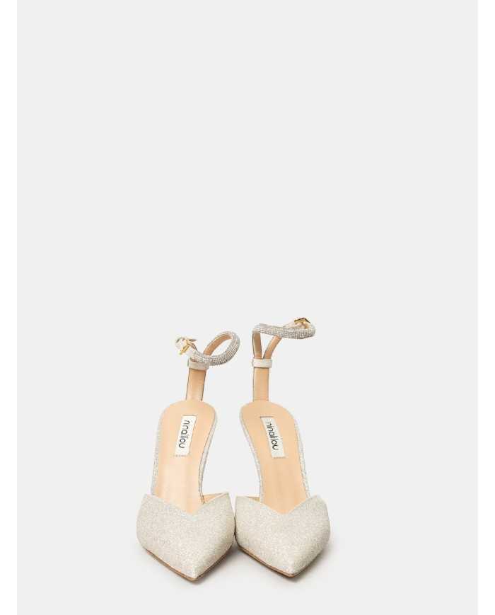 ninalilou Sandalo slingback in glitter