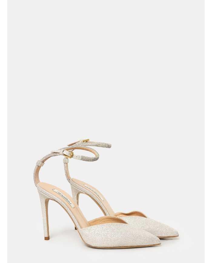 ninalilou Sandalo slingback in glitter