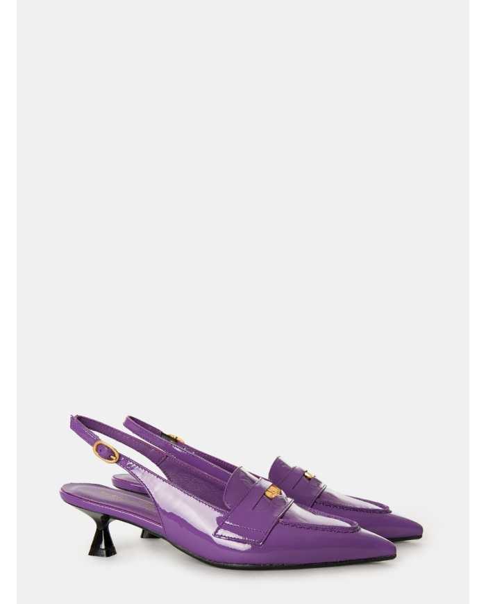 BIANCA DI' Sandalo slingback in vernice