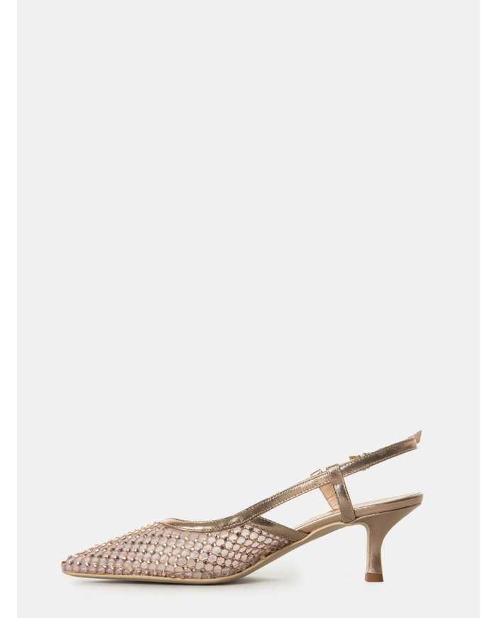 SILVIE Sandalo slingback con rete e strass