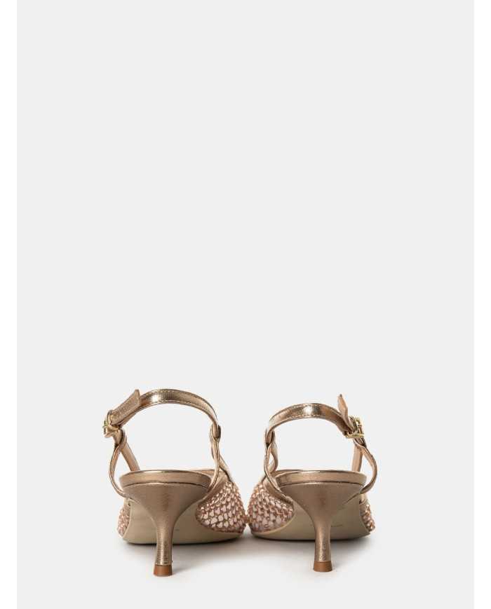 SILVIE Sandalo slingback con rete e strass