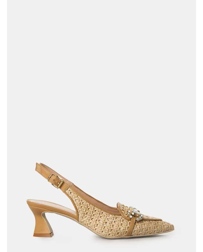 SILVIE Sandalo slingback in rafia