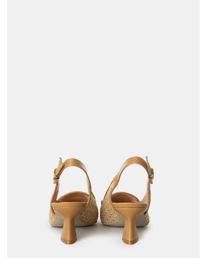 SILVIE Sandalo slingback in rafia