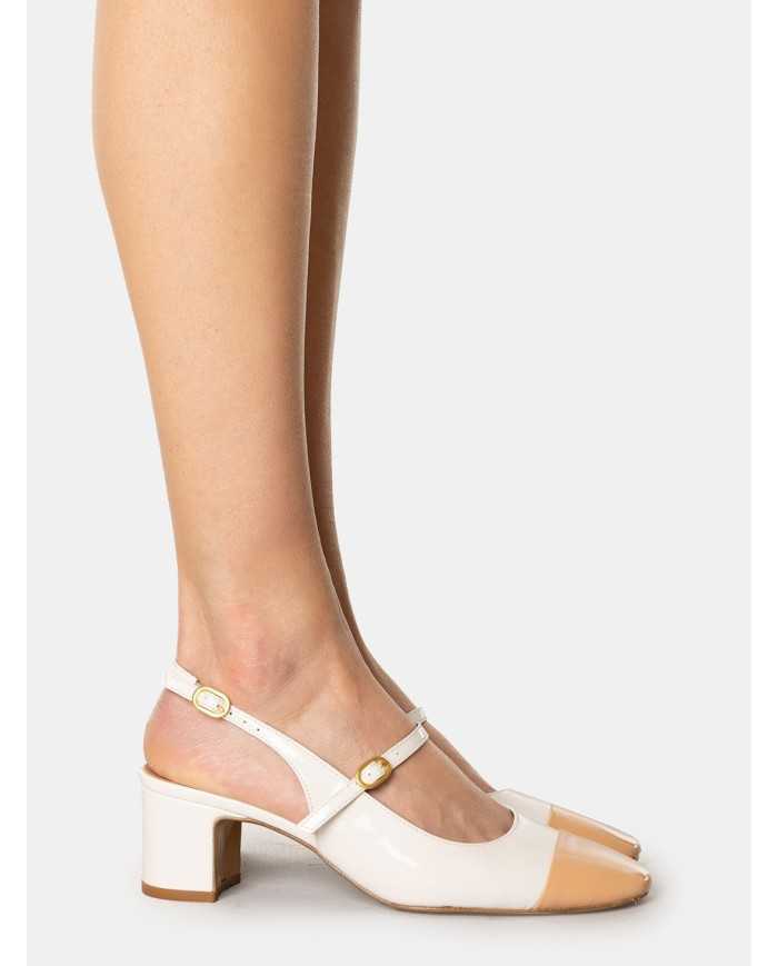 BIANCA DI' Sandalo slingback in vernice