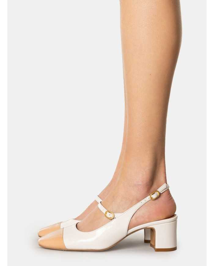 BIANCA DI' Sandalo slingback in vernice