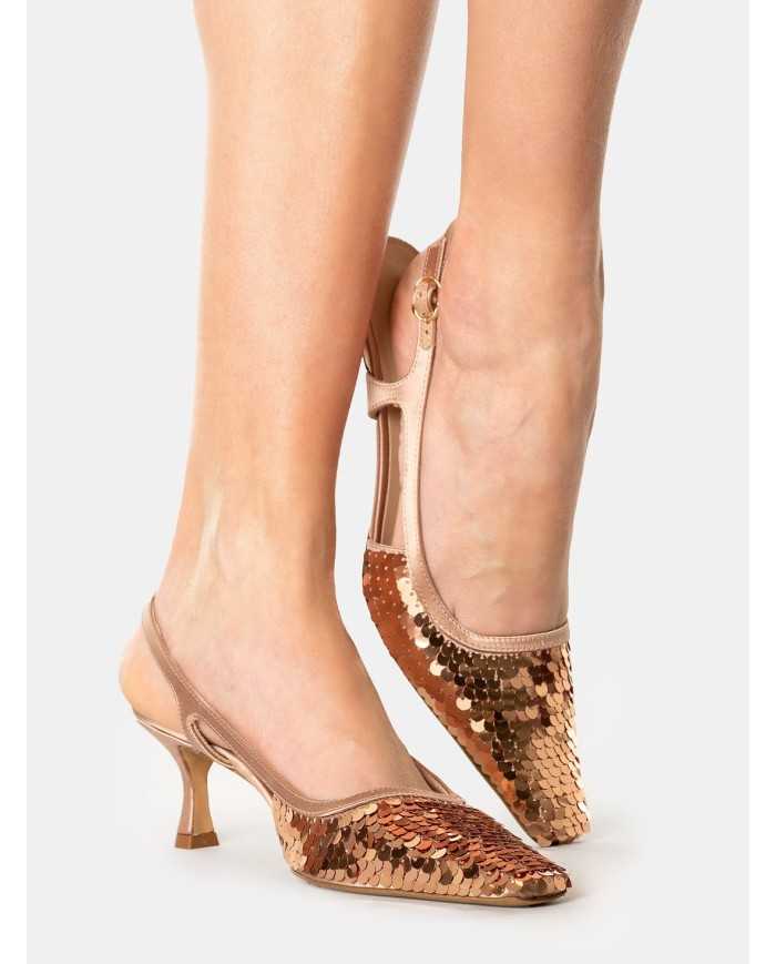 ROBERTO FESTA Sandalo slingback con paillettes