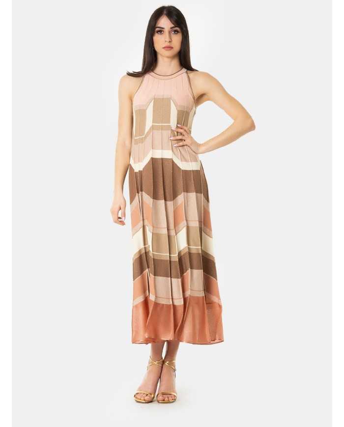 D.EXTERIOR Abito lungo plissè