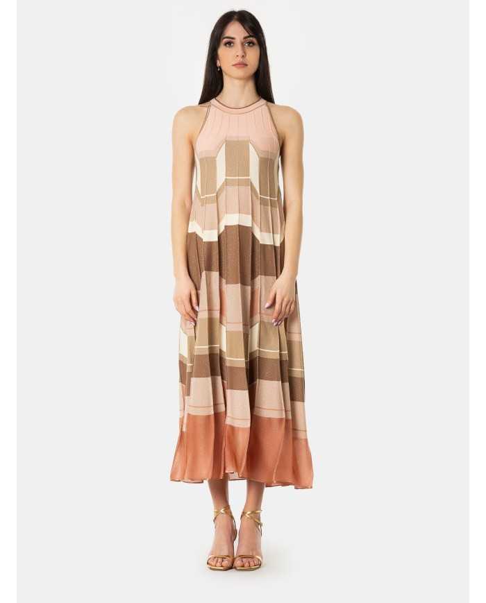 D.EXTERIOR Abito lungo plissè