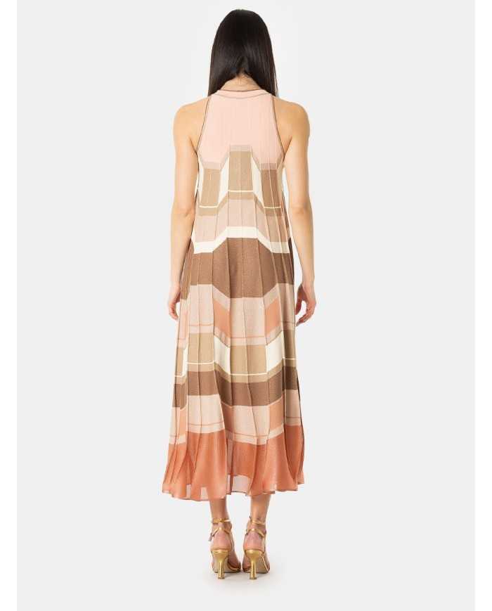 D.EXTERIOR Abito lungo plissè