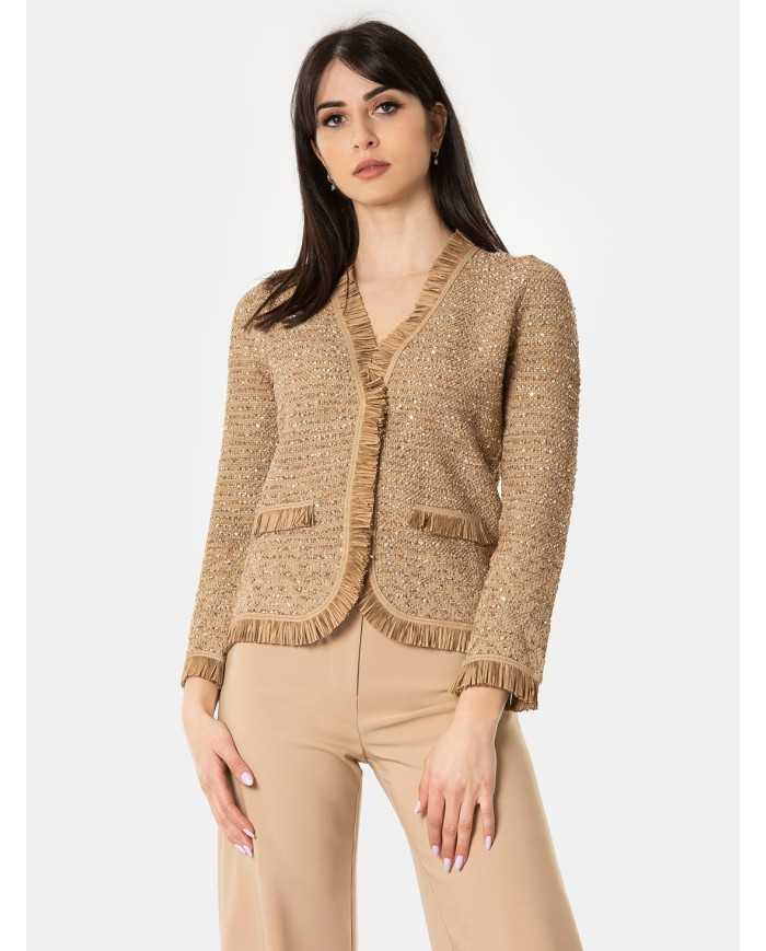 D.EXTERIOR Giacca corta sfrangiata