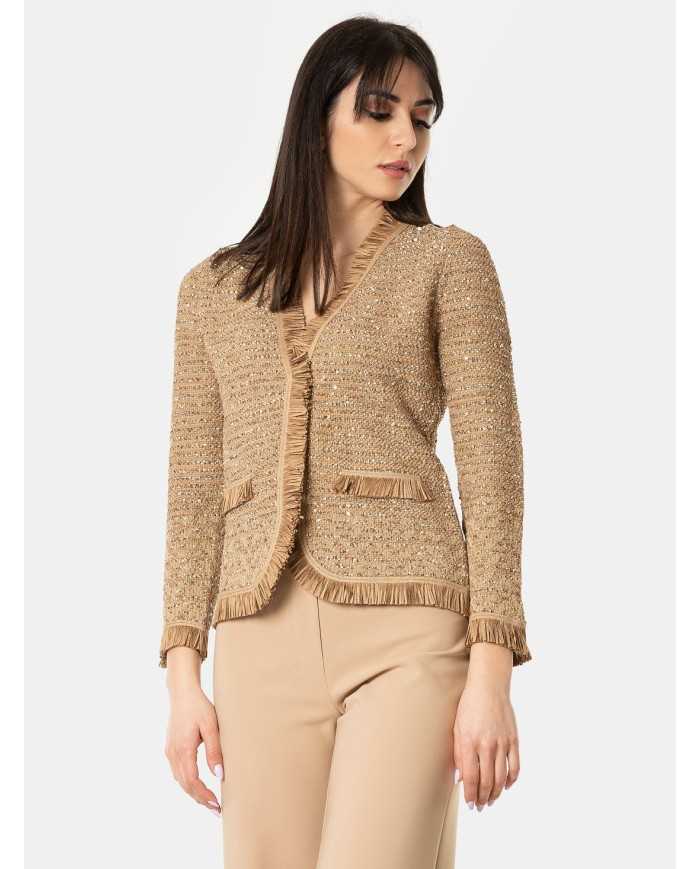 D.EXTERIOR Giacca corta sfrangiata