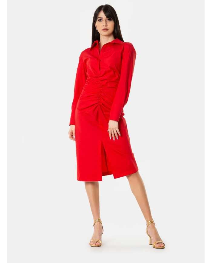 MAXMARA STUDIO Abito in cotone con drappeggio