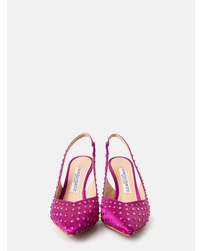 FRANCESCO SACCO Sandalo slingback in raso