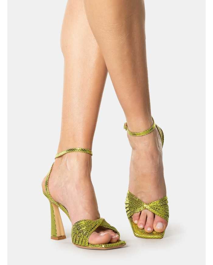 SILVIE Sandalo laminato in stampa pitone