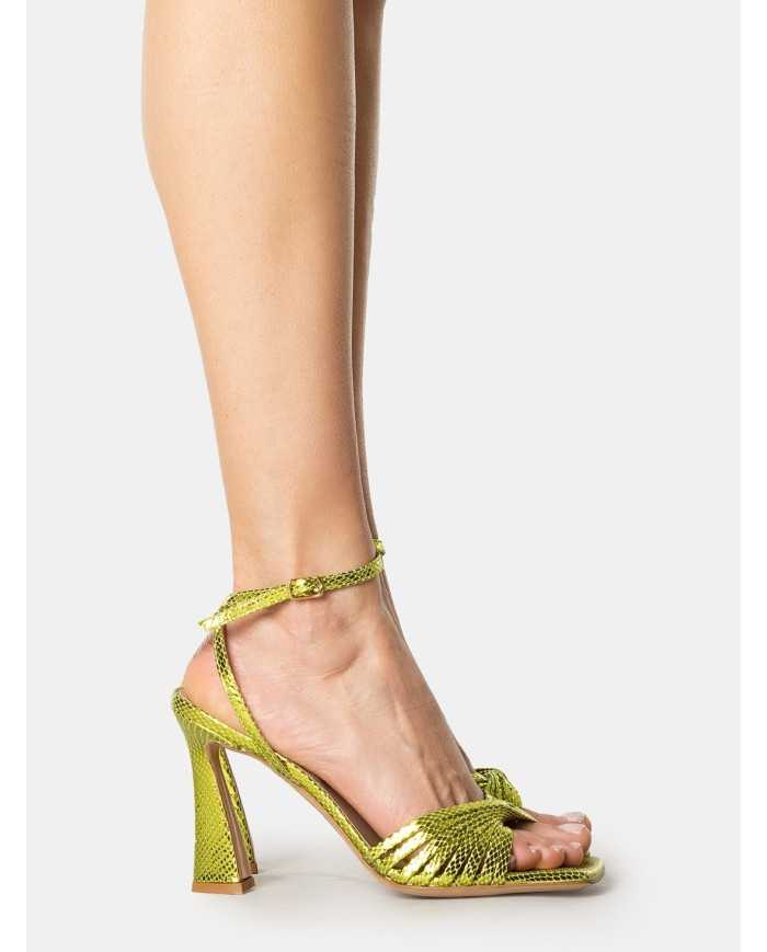 SILVIE Sandalo laminato in stampa pitone