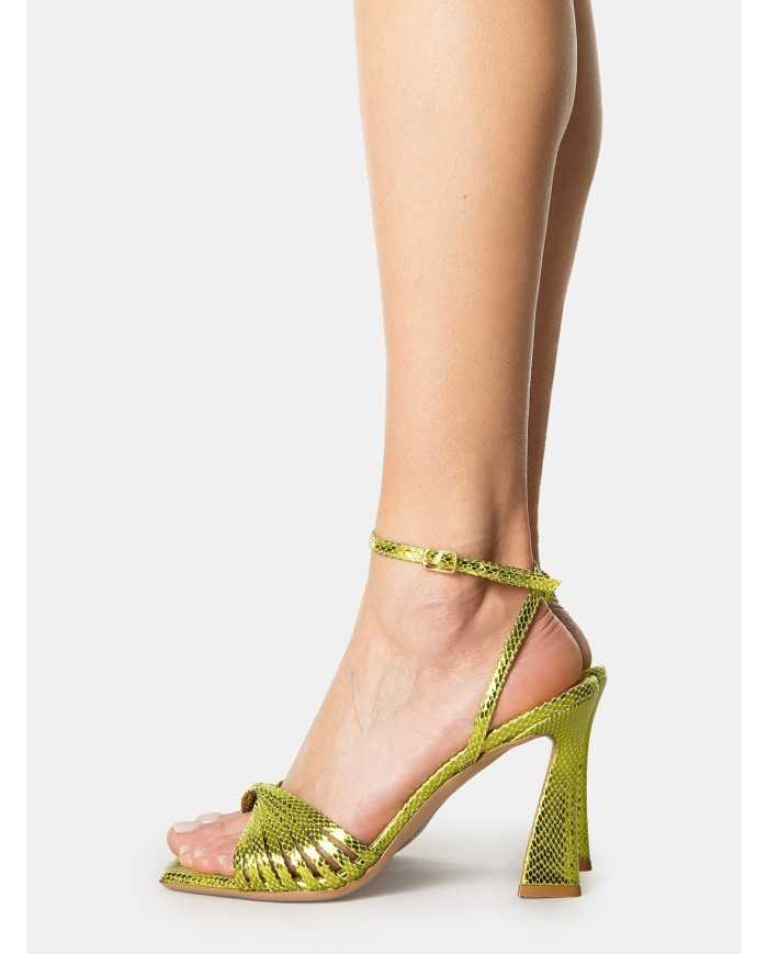 SILVIE Sandalo laminato in stampa pitone