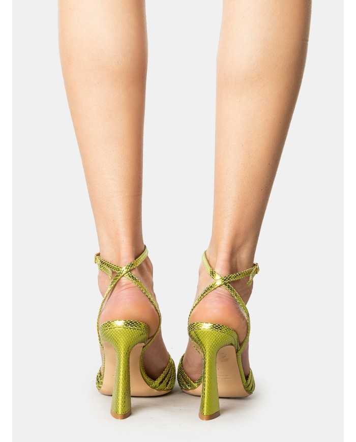 SILVIE Sandalo laminato in stampa pitone