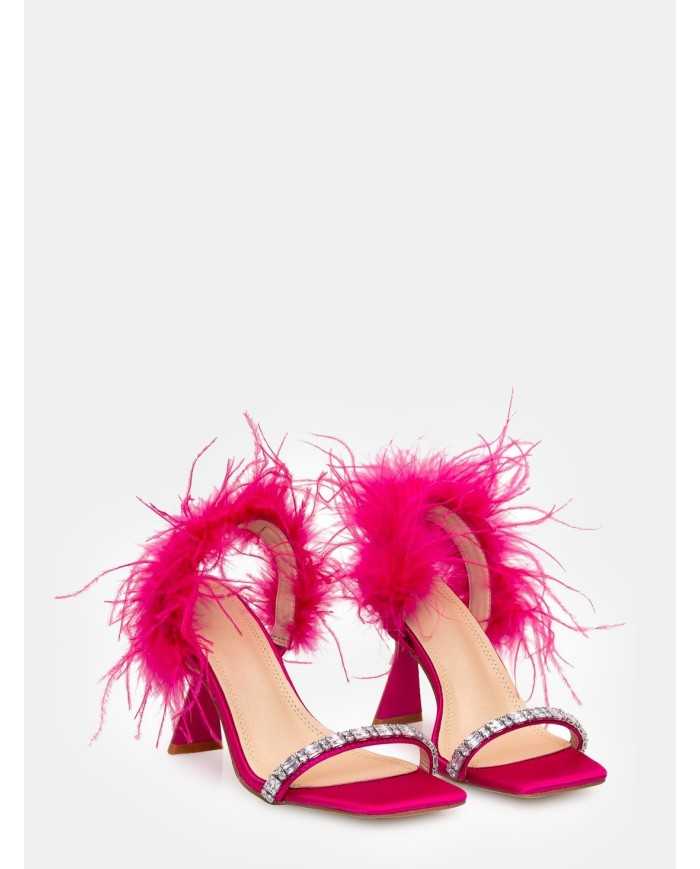 TWENTY FOURHAITCH Sandalo con piume