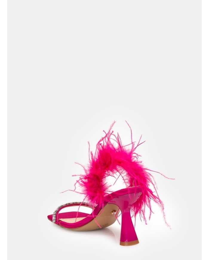 TWENTY FOURHAITCH Sandalo con piume